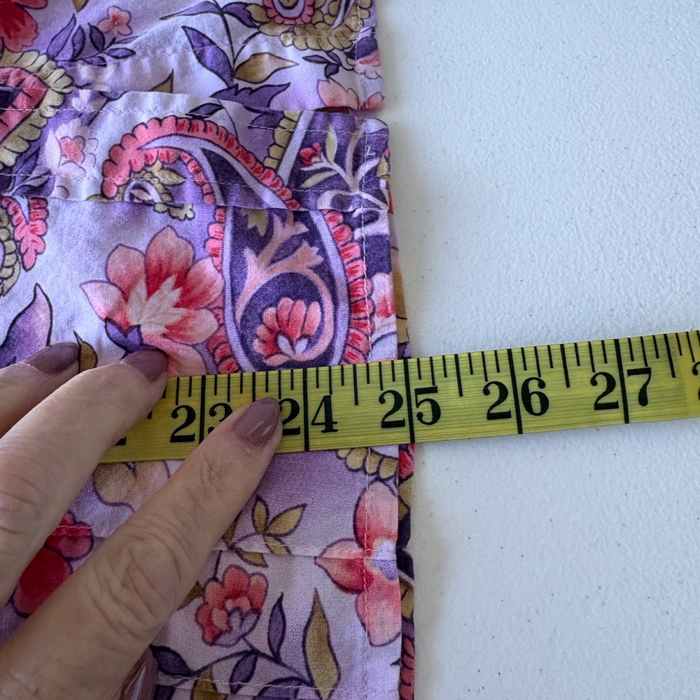 Talbots Stretch 1X Petite Cotton Floral Paisley Button Up‎ Long Sleeve Casual - Picture 13 of 13